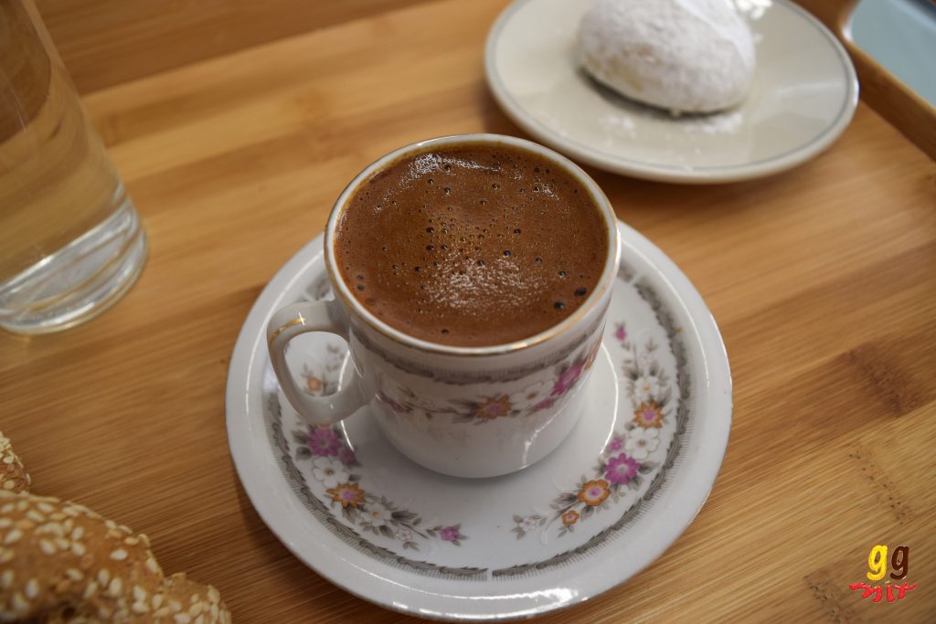 greek cypriot coffee in a traditional greek coffee cup